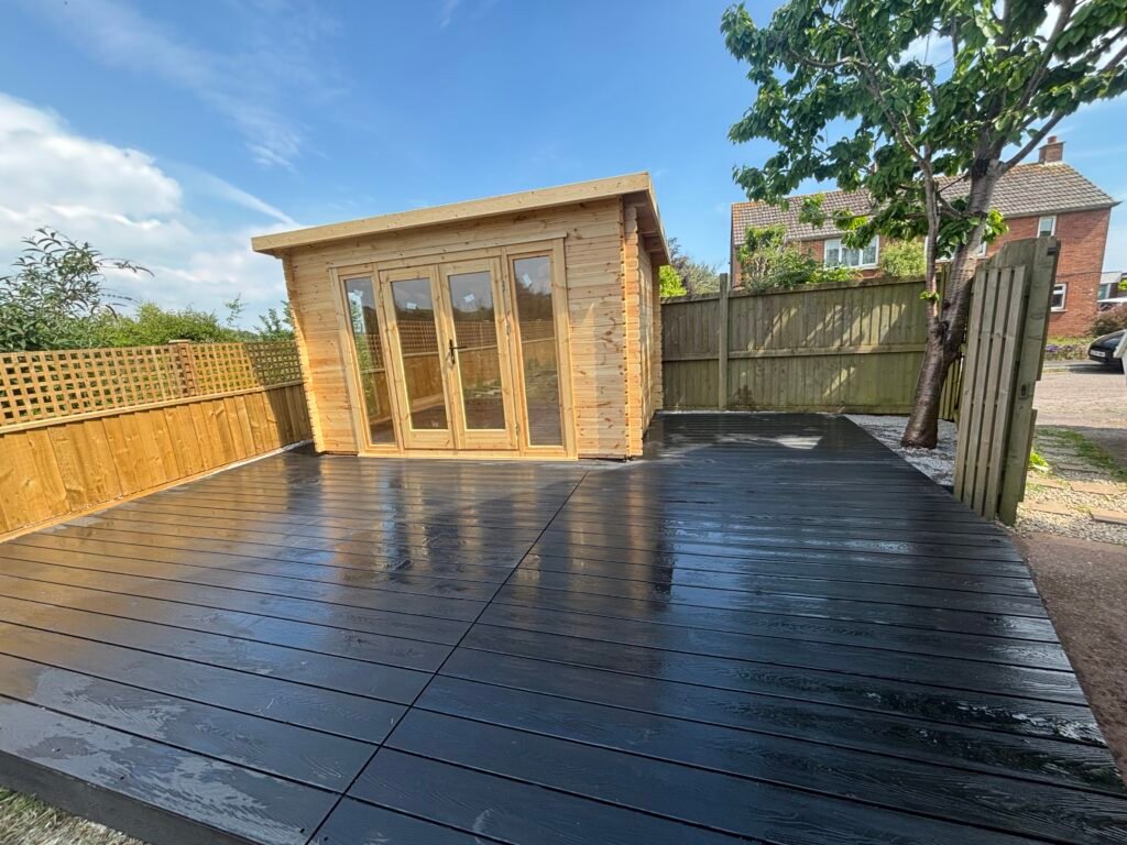 New Composite Decking and Summer House Budleigh Salterton Exmouth